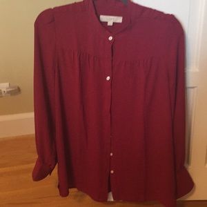 Loft size medium Maroon blouse. NWOT. Never worn.
